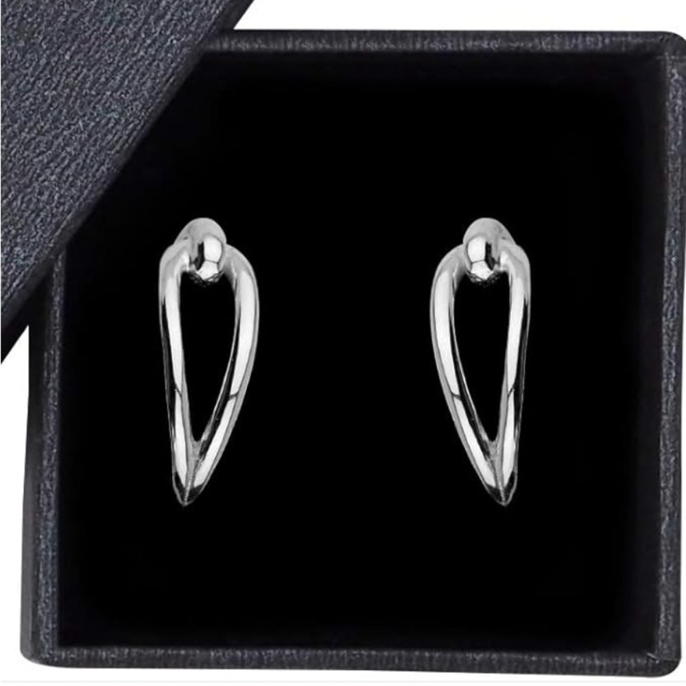 New SOFIA MILANI 925 Sterling Silver Hoop Stud Creole Earrings